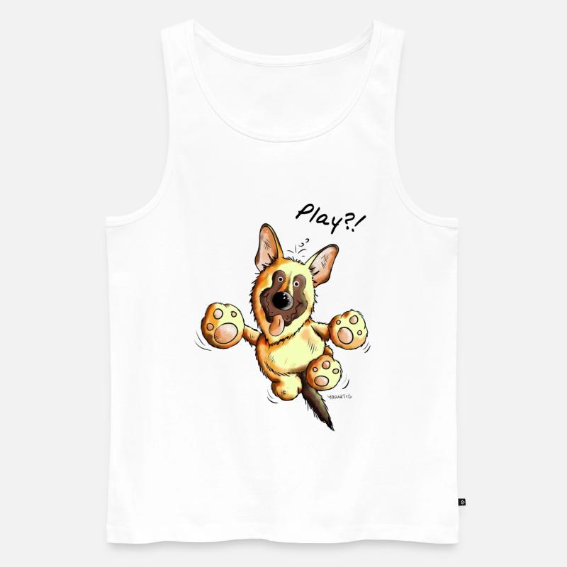 Schäferhund Play - Deutscher Schäferhund - Hund - Männer Premium Bio Tank Top - Weiß