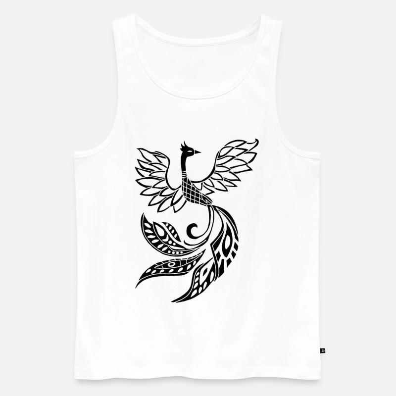 Schwarzer Phönixvogel - Männer Premium Bio Tank Top - Weiß
