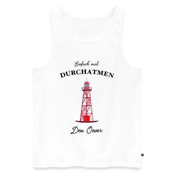 Leuchtturm Den Oever, Niederlande - Männer Premium Bio Tank Top - Weiß - Vorne - Michal (187cm)