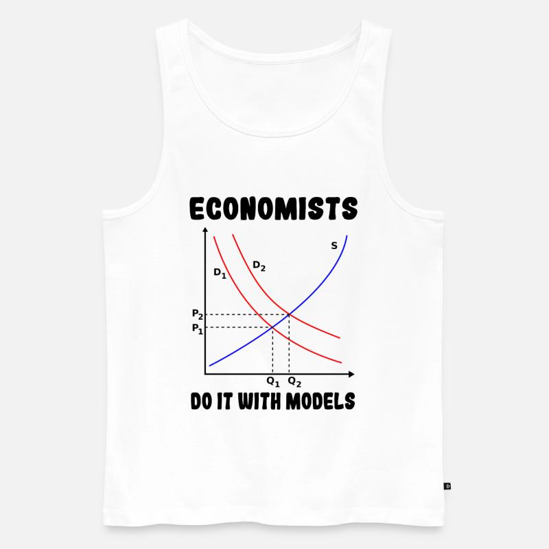 Ökonomen machen es mit Modellen # - Männer Premium Bio Tank Top - Weiß