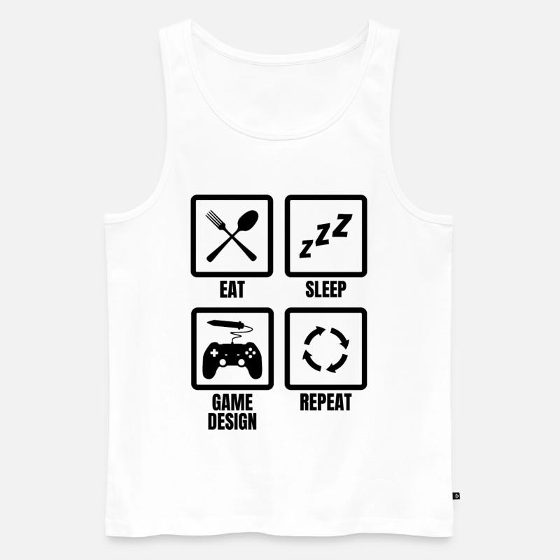 Game Design Routine - Männer Premium Bio Tank Top - Weiß