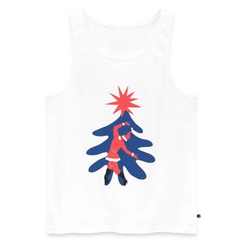 Tanzender Weihnachtsmann - Männer Premium Bio Tank Top - Weiß - Vorne - Michal (187cm)