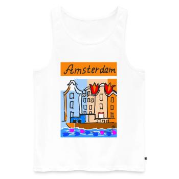 EG Tulpen I Amsterdam I Blumen I Urlaub - Männer Premium Bio Tank Top - Weiß - Vorne - Michal (187cm)