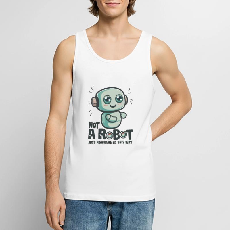 Not a Robot, Just Programmed This Way Men's Premium Organic Tank Top