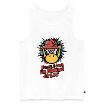 Dunking on Life - Men's Premium Organic Tank Top - white - Front - AI Model Male 178 light (178cm)