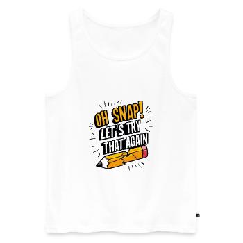 Oh Snap! Let’s Try That Again - Männer Premium Bio Tank Top - Weiß - Vorne - AI Model Male 178 light (178cm)