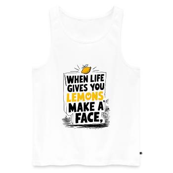 Make a Face - Männer Premium Bio Tank Top - Weiß - Vorne - AI Model Male 178 light (178cm)