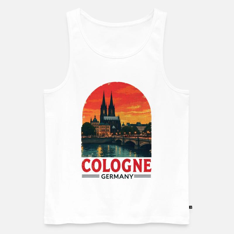 Cologne Germany – Stadtbild Design - Männer Premium Bio Tank Top - Weiß