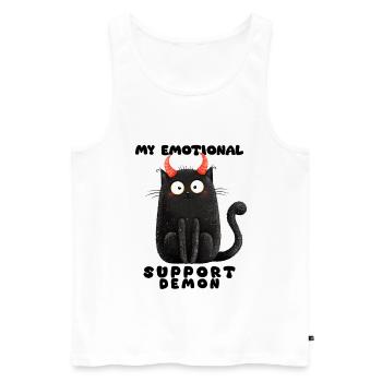 Emotional Support Demon – Funny Cats Edition - Men's Premium Organic Tank Top - white - Front - AI Model Male 178 light (178cm)