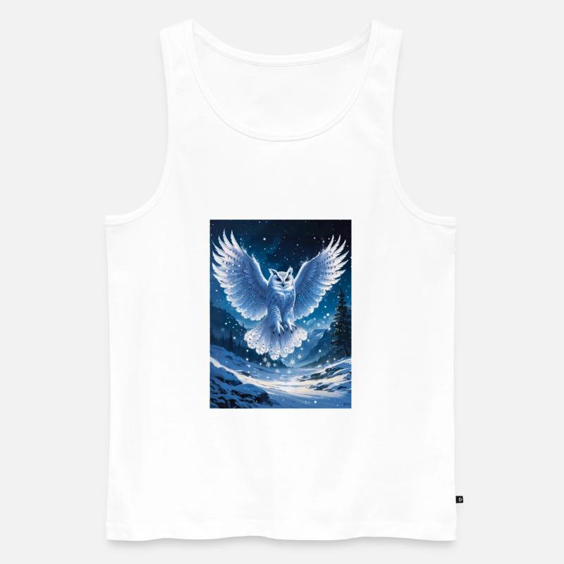 Schnee-Eule - Männer Premium Bio Tank Top - Weiß