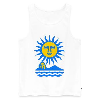 Grèce Sun Art - Débardeur bio Premium Homme - blanc - Devant - Michal (187cm)