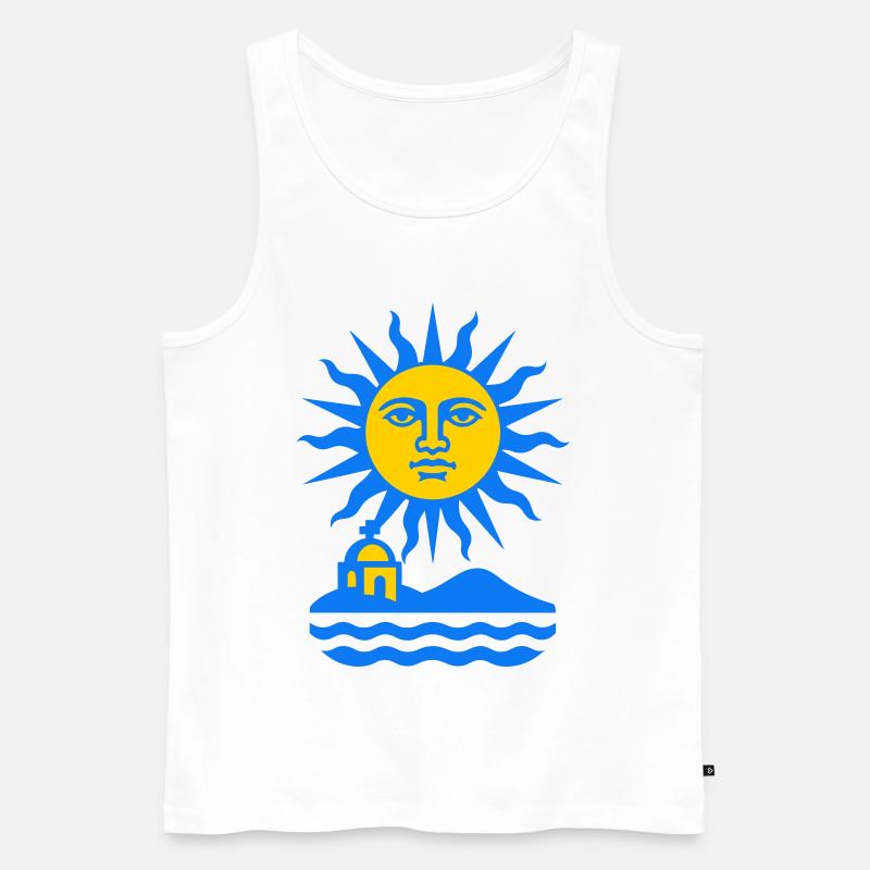 Greece Sun Art - Männer Premium Bio Tank Top - Weiß