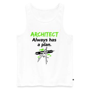 Architekt mit Plan - Männer Premium Bio Tank Top - Weiß - Vorne - AI Model Male 178 light (178cm)