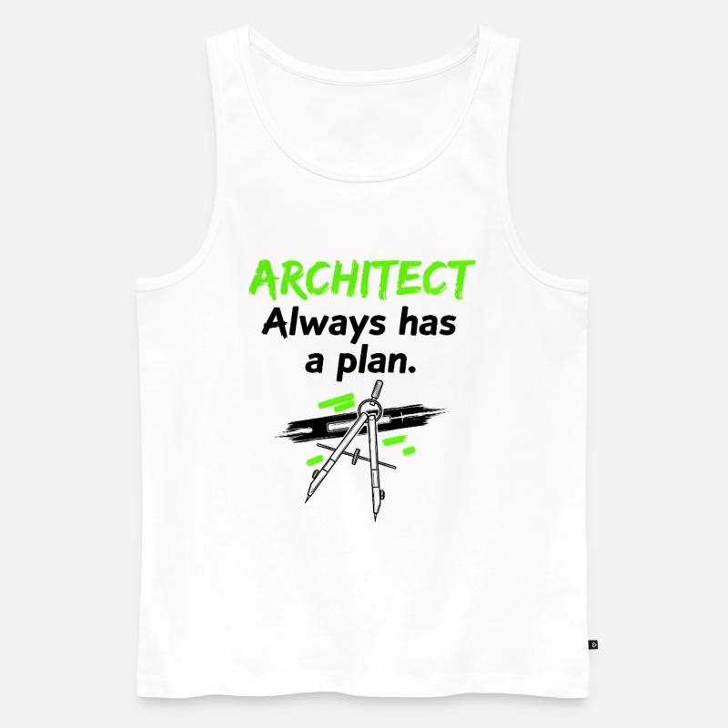 Architekt mit Plan - Männer Premium Bio Tank Top - Weiß
