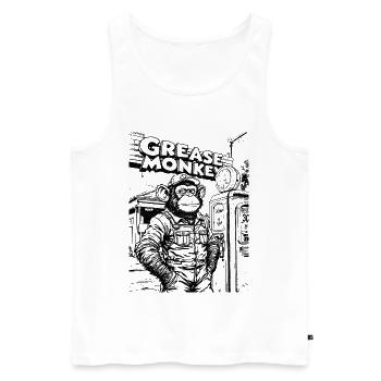 GreaseMonkey Linienzeichnung - Männer Premium Bio Tank Top - Weiß - Vorne - AI Model Male 178 light (178cm)