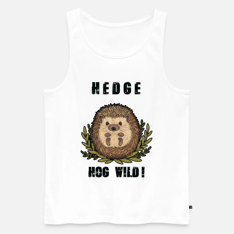 Igel Heckschwein Wild niedlich - Männer Premium Bio Tank Top - Weiß