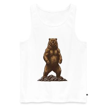 Majestic Grizzly Bear Power Wild - Men's Premium Organic Tank Top - white - Front - AI Model Male 178 light (178cm)