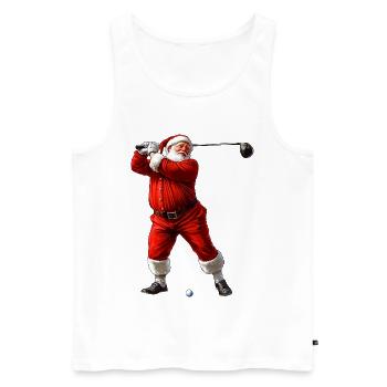 Golfspieler Weihnachtsmann - Männer Premium Bio Tank Top - Weiß - Vorne - Michal (187cm)
