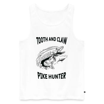Pike River Fishing Pike Hunter - Men's Premium Organic Tank Top - white - Front - AI Model Male 178 light (178cm)