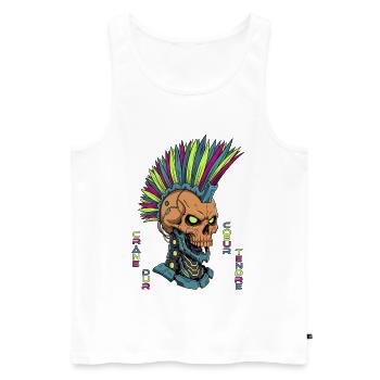 Cyber Skull - Crâne dur, cœur tendre - Débardeur bio Premium Homme - blanc - Devant - Michal (187cm)