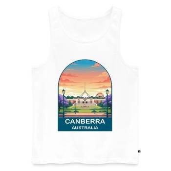 Canberra, Australiens Parlamentsgebäude, Reisekunst - Männer Premium Bio Tank Top - Weiß - Vorne - AI Model Male 178 light (178cm)