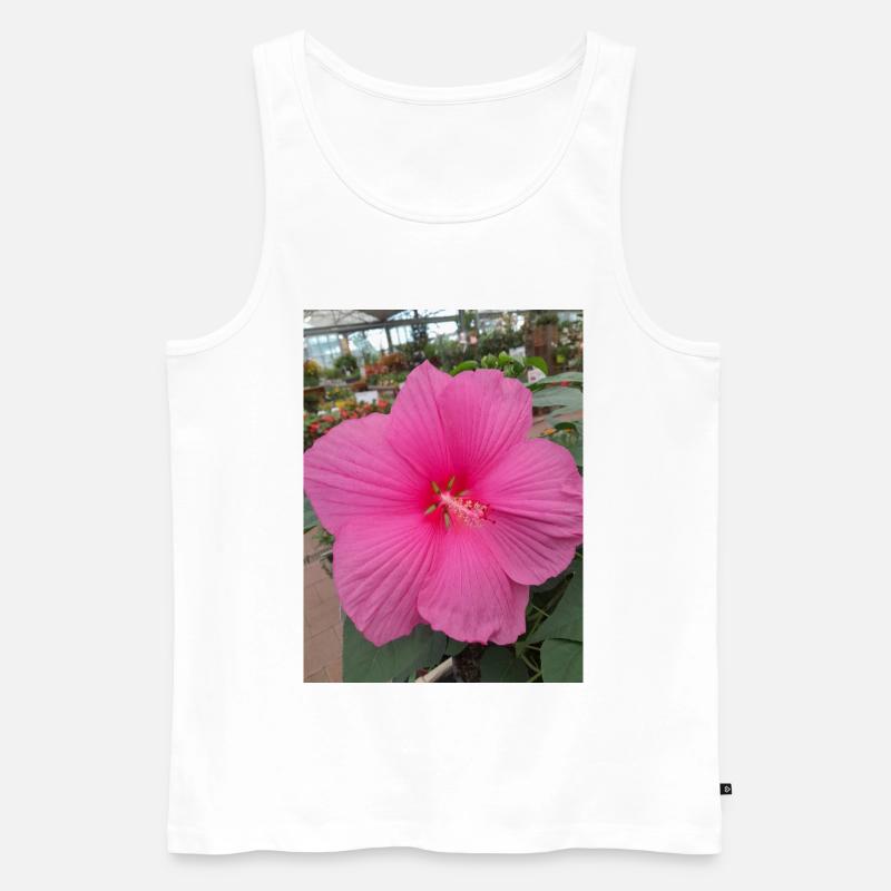 Hibiscus Rose Tropical Glow Textile - Männer Premium Bio Tank Top - Weiß