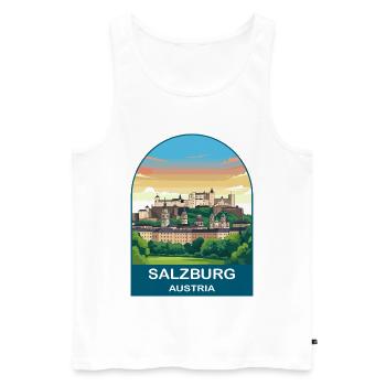 Salzburg Austria Vintage Travel Poster Art - Männer Premium Bio Tank Top - Weiß - Vorne - AI Model Male 178 light (178cm)