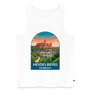 Heidelberg Germany Vintage Travel Poster - Men's Premium Organic Tank Top - white - Front - Michal (187cm)