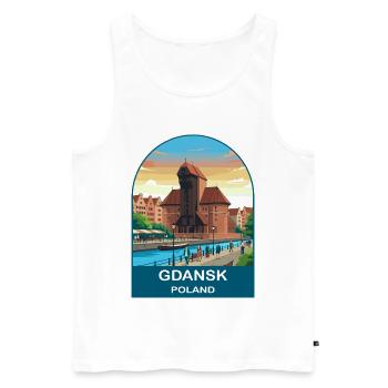 Gdansk Poland Vintage Travel Poster Art - Men's Premium Organic Tank Top - white - Front - Michal (187cm)