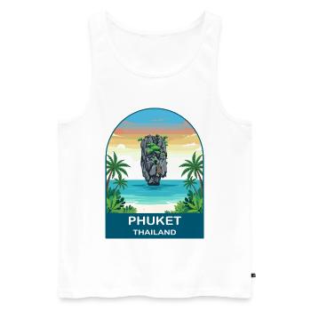 Phuket Thailand James  Bond Island Travel Design - Männer Premium Bio Tank Top - Weiß - Vorne - Michal (187cm)