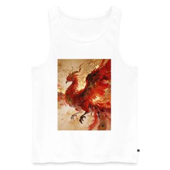 Le Souverain Solaire : Phénix (Fenghuang) - Harmon - Débardeur bio Premium Homme - blanc - Devant - AI Model Male 178 light (178cm)