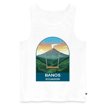 Banos Ecuador Volcano Art de voyage vintage - Débardeur bio Premium Homme - blanc - Devant - Michal (187cm)