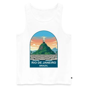 Rio de Janeiro Brazil Vintage Travel Poster - Men's Premium Organic Tank Top - white - Front - Michal (187cm)