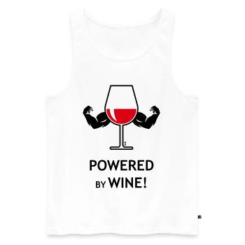 Powered By Wine! (Wein / Rotwein / Zu) - Männer Premium Bio Tank Top - Weiß - Vorne - AI Model Male 178 light (178cm)