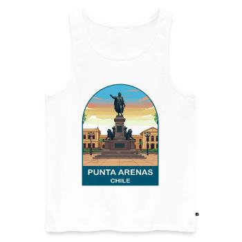 Punta Arenas Chile Magellan Monument Travel Art - Men's Premium Organic Tank Top - white - Front - Michal (187cm)