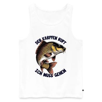 Karpfen Angeln - Männer Premium Bio Tank Top - Weiß - Vorne - Michal (187cm)