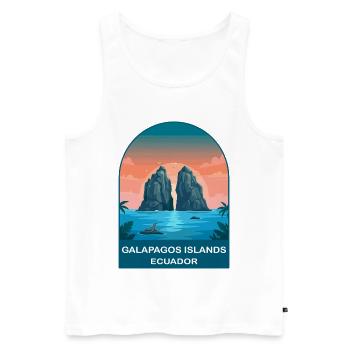 Affiche de voyage vintage des îles Galápagos en Équateur - Débardeur bio Premium Homme - blanc - Devant - Michal (187cm)