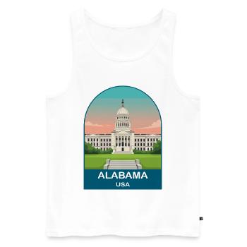 Alabama USA Vintage-Reiseposter-Kunst - Männer Premium Bio Tank Top - Weiß - Vorne - Michal (187cm)
