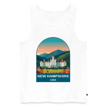 New Hampshire USA Vintage Poster Art - Men's Premium Organic Tank Top - white - Front - Michal (187cm)