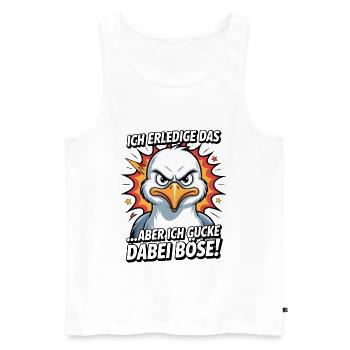 Ich mach das aber ich gucke dabei böse Möwe - Männer Premium Bio Tank Top - Weiß - Vorne - Michal (187cm)