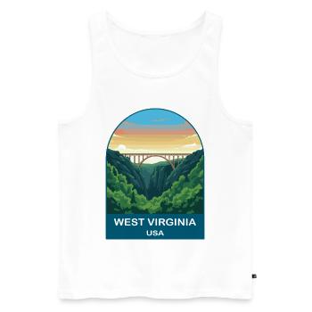West Virginia USA Vintage-Reiseplakat - Männer Premium Bio Tank Top - Weiß - Vorne - AI Model Male 178 light (178cm)