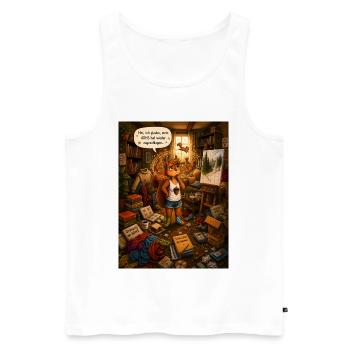 Hm, ich glaube, mein ADHS hat wieder zugeschlagen - Männer Premium Bio Tank Top - Weiß - Vorne - Michal (187cm)