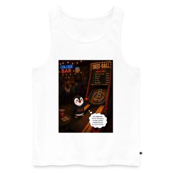Beak vs. Fudge U – College Bar Champion Penguin - Men's Premium Organic Tank Top - white - Front - Michal (187cm)