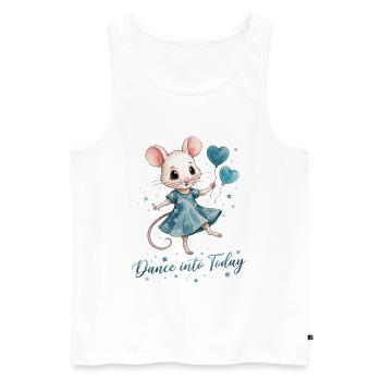 Souris dansante avec des ballons en forme de cœur - Débardeur bio Premium Homme - blanc - Devant - Michal (187cm)