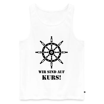 Wir Sind Auf Kurs! (Bier / Steuerrad / Black) - Männer Premium Bio Tank Top - Weiß - Vorne - Michal (187cm)