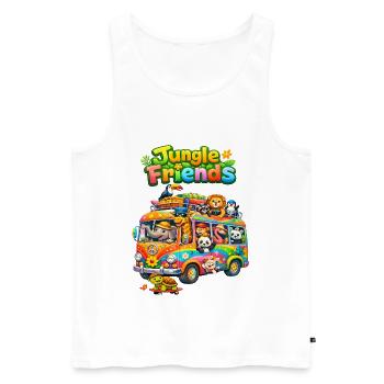 Bus des Amis de la Jungle - Débardeur bio Premium Homme - blanc - Devant - Michal (187cm)