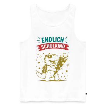Endlich Schulkind 2026 - Männer Premium Bio Tank Top - Weiß - Vorne - Michal (187cm)