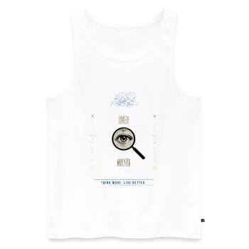 Over Analyzer Magnified Eye - Men's Premium Organic Tank Top - white - Front - Michal (187cm)