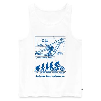 Plan de l’évolution MTB : descente pleine suspension - Débardeur bio Premium Homme - blanc - Devant - Michal (187cm)