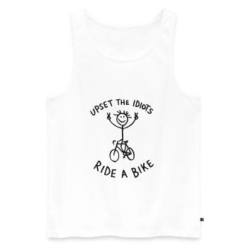 Ride a bike - Männer Premium Bio Tank Top - Weiß - Vorne - Michal (187cm)